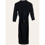 Rachel Roy Black Long Sleeve Open Back Knit Ribbed Long Sleeve Sheath Dress S Photo 5