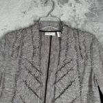 Chico's Blazer Womens Medium Black White Marled Open Frayed Casual Preppy Neutral Photo 3