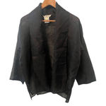 Blunauta Black 100% Italian Silk‎ Open Front Top Black Size undefined Photo 0