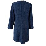 Gap  Swing Shift Dress Womens Size S Blue Dots Print‎ V Neck 3/4 Sleeve Oversized Photo 1