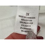 Ophelia Roe White Denim Skirt 3X Plus Size Stretch Casual Pencil Midi Slit NEW Photo 2