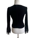 Tadashi Shoji Tadashi Vintage Velvet Bell Sleeve Size XS Laser Cut Sleeve Wrap Front Asymmetry Photo 1