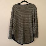 Eileen Fisher  Navy White Striped Long Sleeve Cotton Linen Women's size Medium Photo 5