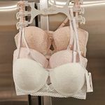 Jessica Simpson ๐๐ Padded Push Up Balconette Bras 3 Pk Pink White Nude 36C NWT Photo 0