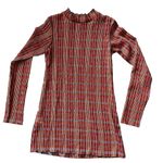 Are You Red Tartan Plaid Long Sleeve See Through Shirt One Size FAULT Photo 1