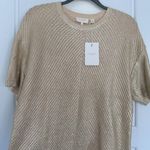 Ted Baker NWT Giannaa Metallic Knit Top Gold Chevron | Size 2 (US 6) Photo 5
