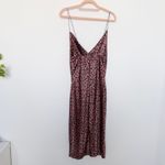 Y2K Rouss Womens Slip Dress Size S Brown Leopard Satin Midi Cowl Neck 90s Indie Photo 4