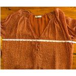 Abercrombie & Fitch bodysuit size XL rust brown polkadot v neck sheer sleeve Photo 7