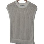 ALLSAINTS Zadie Tank Open Knit Sleeveless Sweater Top Metallic Thread Size Small Gold Photo 1