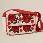 Francesca's  floral purse red and white Photo 0