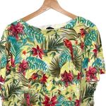 Talbots Womens Floral Bird Knit Boat Neck Pullover Sweater Yellow Petite Size 2X Photo 2