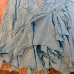 Scully Asymmetrical Ruffle Halter Western Midi Blue Dress Size XL 100% Cotton Photo 2