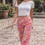 Hawaiian Tropic  Vintage 80s Sz 14 Pink Patchwork Ankle Pants Photo 14