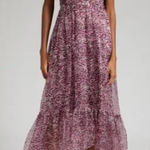 Cinq à Sept Daria Purple Silk Midi-Dress - Size 6 Photo 0