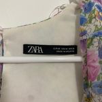 ZARA Floral Draped Ruched Dress Photo 9