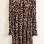 ByTiMo Floral Print Sheath Dress Unlined Mini Length Smocked Long Sleeve Size L Photo 0