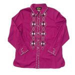 Bob Mackie  Wearable Art Western Cowgirl Rodeo Shirt Size Medium NWT Button Pink Photo 0