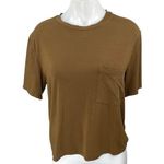 Aritzia Wilfred Free Women's Brown Short Sleeve Pocket T Shirt Tee Top Size XS Photo 0