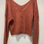 Brown Chunky Knit Cardigan Sweater Size L Photo 0