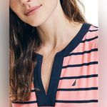 Nautica Women's Breton Stripes Sleeveless V-Neck Stretch Cotton Polo Dre… Photo 2