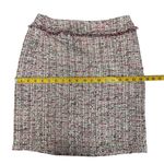 White House | Black Market Women's Tweed Fringe Pencil Skirt Pink Classic Size 2 Photo 8