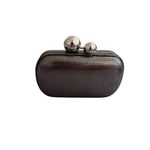 Diane Von Furstenberg  DVF Silver Metallic Minaudiere Clutch Cocktail Bag Photo 2
