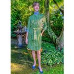 Gretchen Scott Breezy Blouson Sunshine Plaid Green Dress Size Small Photo 11