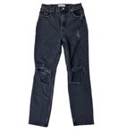 Abercrombie & Fitch Abercrombie The 90s Straight Ultra High Rise Black Distressed Jeans Size 4 / 27 Photo 1