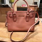Michael Kors Dillon Pale Pink Leather Medium Saffiano Leather Satchel NWOT Photo 1