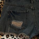 Free People  Black Distressed Jean Shorts Photo 5