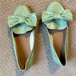 ASOS DESIGN Wide Fit Mentor bow loafer flat shoes in matcha green Photo 3