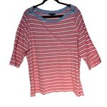Tommy Hilfiger  Womens Striped Knit Top Boat Neck Button Detail Size 2X Photo 1
