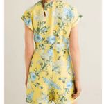 Mango yellow blue floral short sleeve romper Photo 12