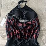 Calvin Klein High Neck Halter Blouson in Black/Red, Size 8 NEW w/Tag $118 Photo 4