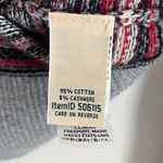 L.L.Bean Cashmere Button Front Fair Isle Cardigan Sweater Grey Red Size Small Photo 6