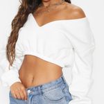 Boohoo Cropped White Sweater Photo 0