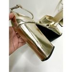 Open Edit  Platform Size 9.5 Gold Kimber Ankle Strap Sandal Photo 7