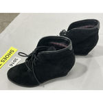 Madden Girl Womans  Dallyy Size 5.5 M Black Lace Up Wedge Booties Photo 2