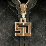 St. John Sport Black Quilted Velveteen Zip Jacket Size Small Photo 2