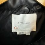 Anthropologie Vegan Leather High Neck Puffer Vest Sz Medium Black Gilet Moto Photo 11