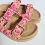 Cristina‎ Francini Pink Woven Raffia Buckle Sandals Slides Size 8 Photo 6