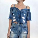 Lucky Brand  Cut Off Light Blue Wash Distressed Denim Shorts Size 26 Photo 0