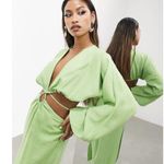 ASOS  Edition Cut Out Dress Midi Size US 2 Green Vacation Beach Party Sexy NWT​​ Photo 3