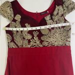Mango Suit Embroidered Gown - Burgundy & Gold Elegant Formal Dress Photo 7