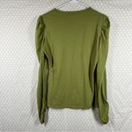 Rebecca Taylor  Olive Green Puff Long Sleeve Top Photo 4