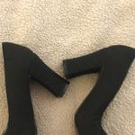 Vintage 90s Unlisted Black Chunky Fabric High Heel Shoes Photo 6