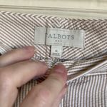 Talbots 🌞 Tan & White Striped Seersucker Bermuda Shorts Photo 1