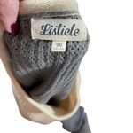 Listicle Oversized Color Block Sweater M Cream Gray Navy Slouchy Knit Pullover Photo 3