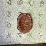 Vintage 2000s Kenzia By KU Italian Ivory Coated Canvas Leather Shoulder Bag Y2K Tan Photo 3