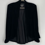 Alex Evenings Women's Vintage Black Long Sleeve Velvet Open Swing Jacket Size S Photo 0
